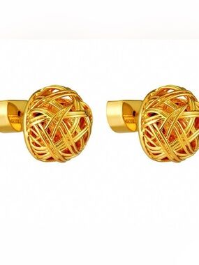Gold Woven Knot Stud Earrings